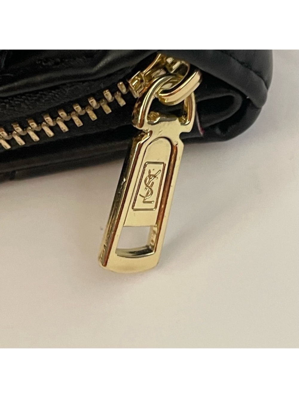 Black Quilted Leather Crossbody with Gold Chain - Picture 10 of 16